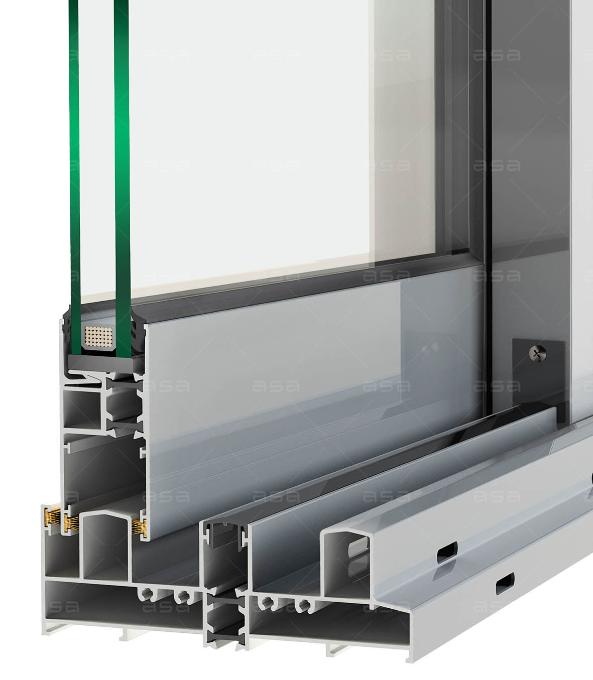 Three-rail Thermal Insulation Sliding System